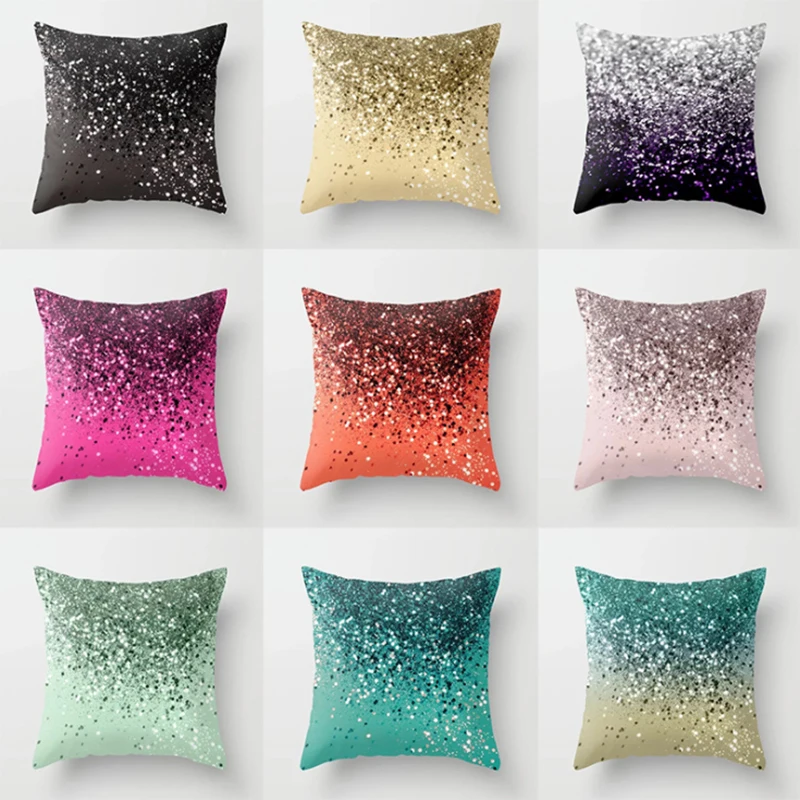 

Modern Gradient Color Pillowcase Shiny Pattern Hugs Polyester Cushion Cover Sofa Home Car Throw Pillows Decor 45x45cm Ornamental