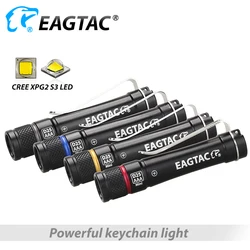 ミニLED懐中電灯,キーチェーンEAGTAC-UV,マグネットトーチ,aaaバッテリー,d25aaa,sst20,cslpm1,xpg2,155ルーメン,219b,219c,519a,395nm