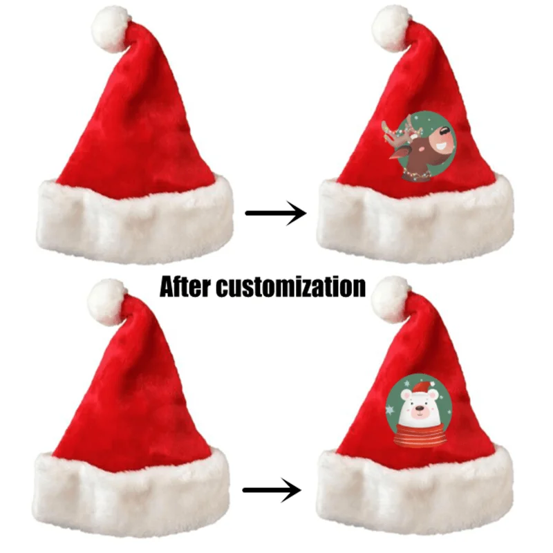 Nieuwe Jaar Geschenk Kerst Hoed Decoratie Kerstman Ornament Gift Kinderen Gepersonaliseerde Custom Kerst Hoed Hoed Diy
