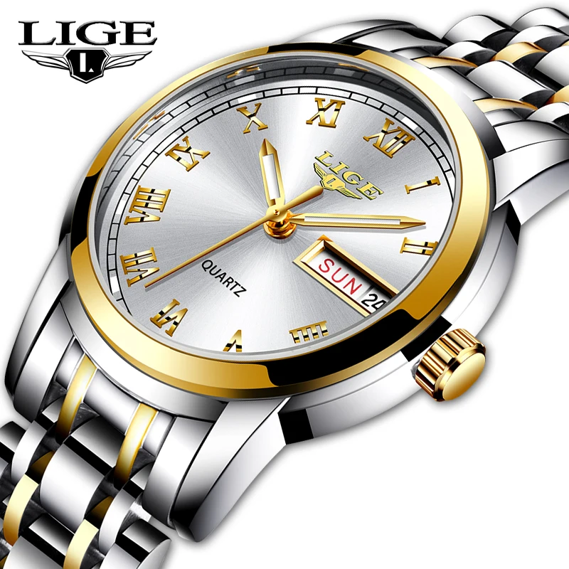 LIGE Top Brand Luxury Women Watch Fashion Creative Steel Watch For Women Waterproof Sport Date Quartz Watch Relógio Feminino+BOX