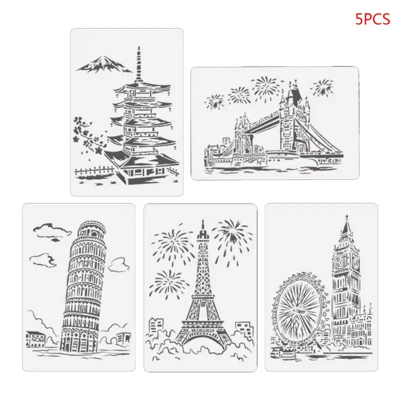 5 шт./набор, трафареты для рисования