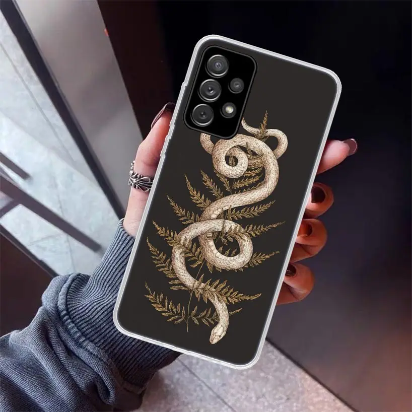 Animal The Snake and Fern Phone Case For Samsung Galaxy A15 A14 A13 A12 A55 A54 A53 A52 A35 A34 A33 A32 A25 A24 A23 A22 A04S A03