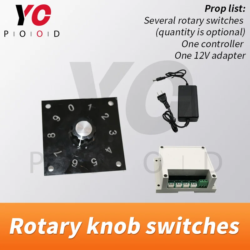 YOPOOD live-action escape the room devices rotary knob switches turn each knobs to correct position to unlock TAKEGISM mechanism