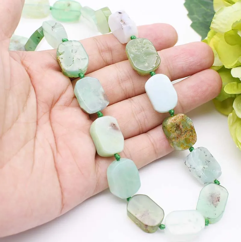 13x18mm Natural chrysoprase irregular stone beads DIY necklace bracelet jewelry making 15 \