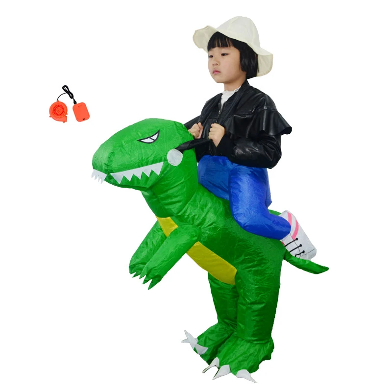 3D Stand Rijden Opblaasbare Dinosaurus Kostuum Halloween Jurk Cosplay Pak Paard Cowboy Kostuum Voor Kids Adult Party Prop Levert