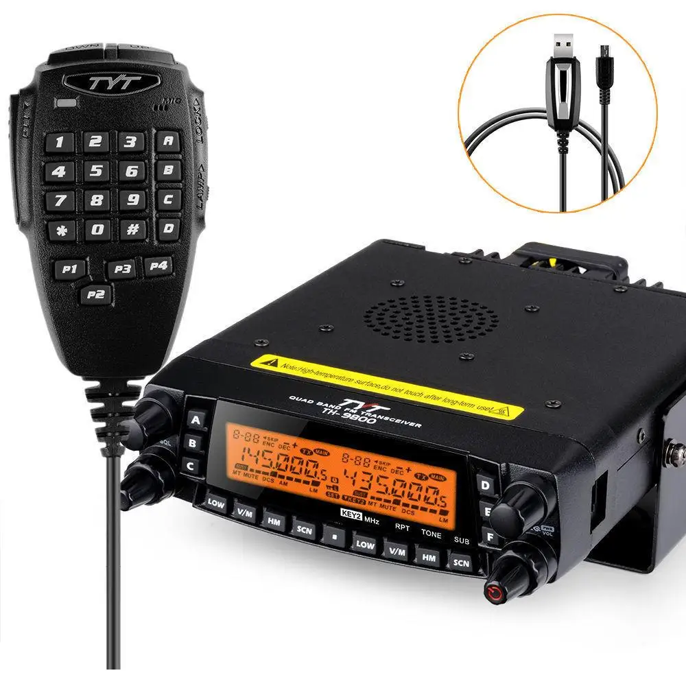 NEWEST VERSION !!!TYT TH-9800 PLUS  QUAD BAND  mobile radio 50W  With cable