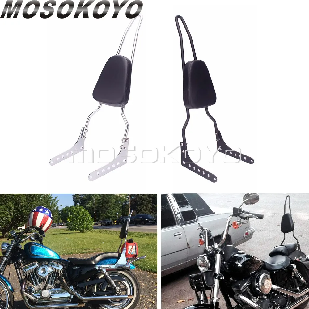 

Motorcycle Long Sissy Bar Passenger Pad Backrest For Harley Softail Slim FLSL Street Bob FXBB Deluxe FLDE Heritage Classic FLHC