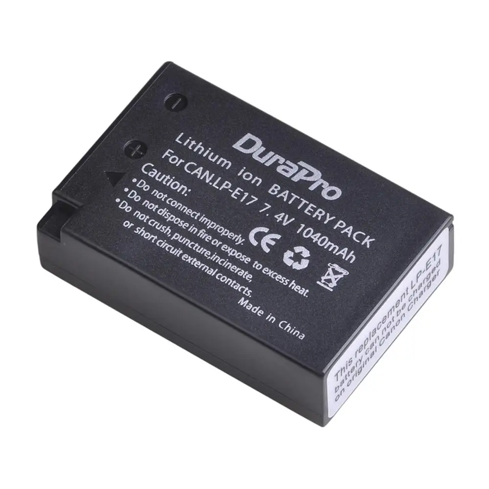 DuraPro LPE17 LP E17 Battery +LED Charger with cable for Canon EOS RPRebel SL2 SL3 T6i T6s T7i M3 M5 M6 250D Camera Accessories