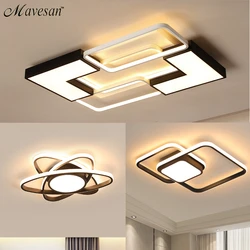 Chandelier For Living Room Bedroom Study Room Dimmable 110V 220V White+Black Ceiling Chandelier Crystal Lamp