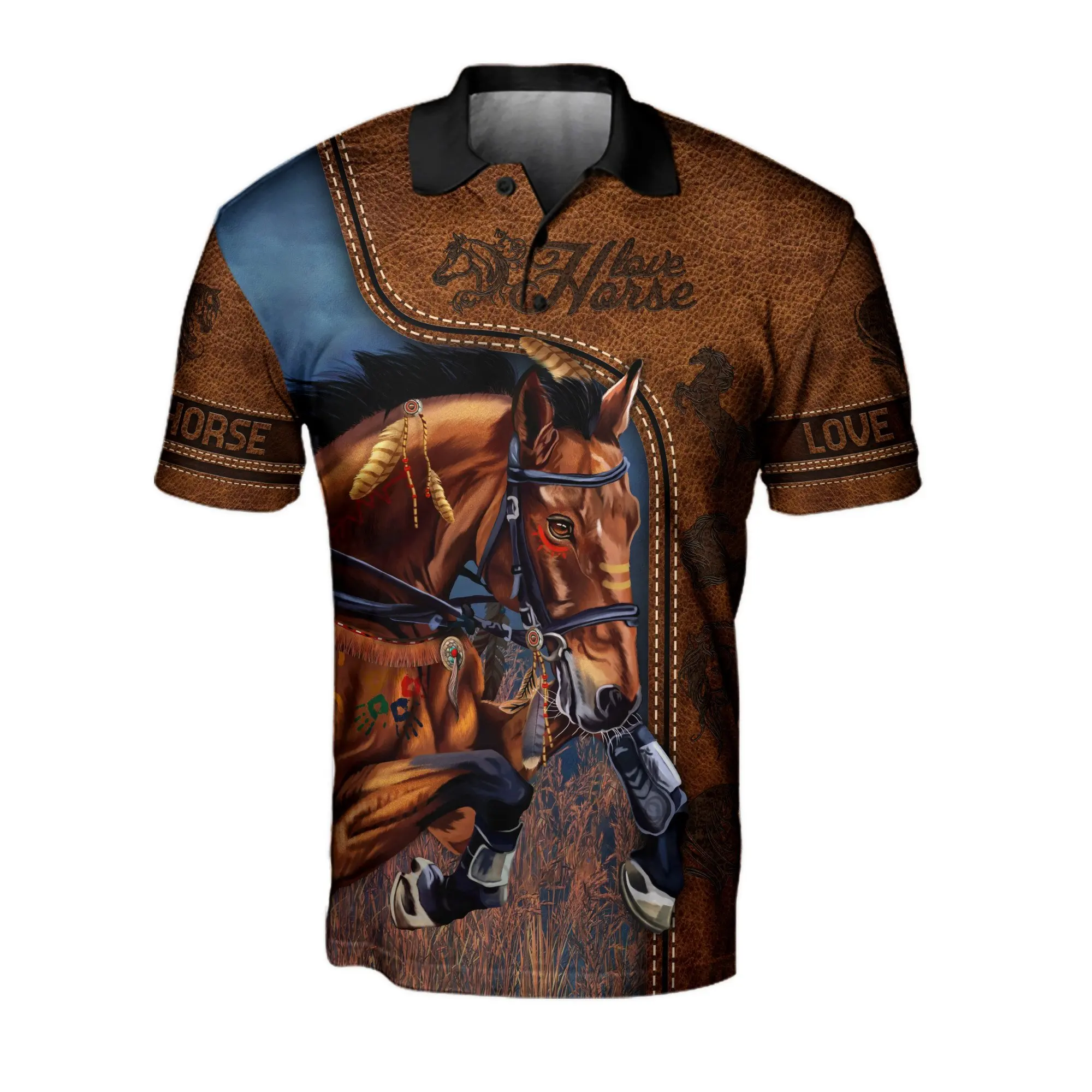 Beautiful Horse 3D All Over Printed Mens Polo Shirt Summer Short Sleeve t-shirt Streetwear Casual Fashion Men tops POL-10