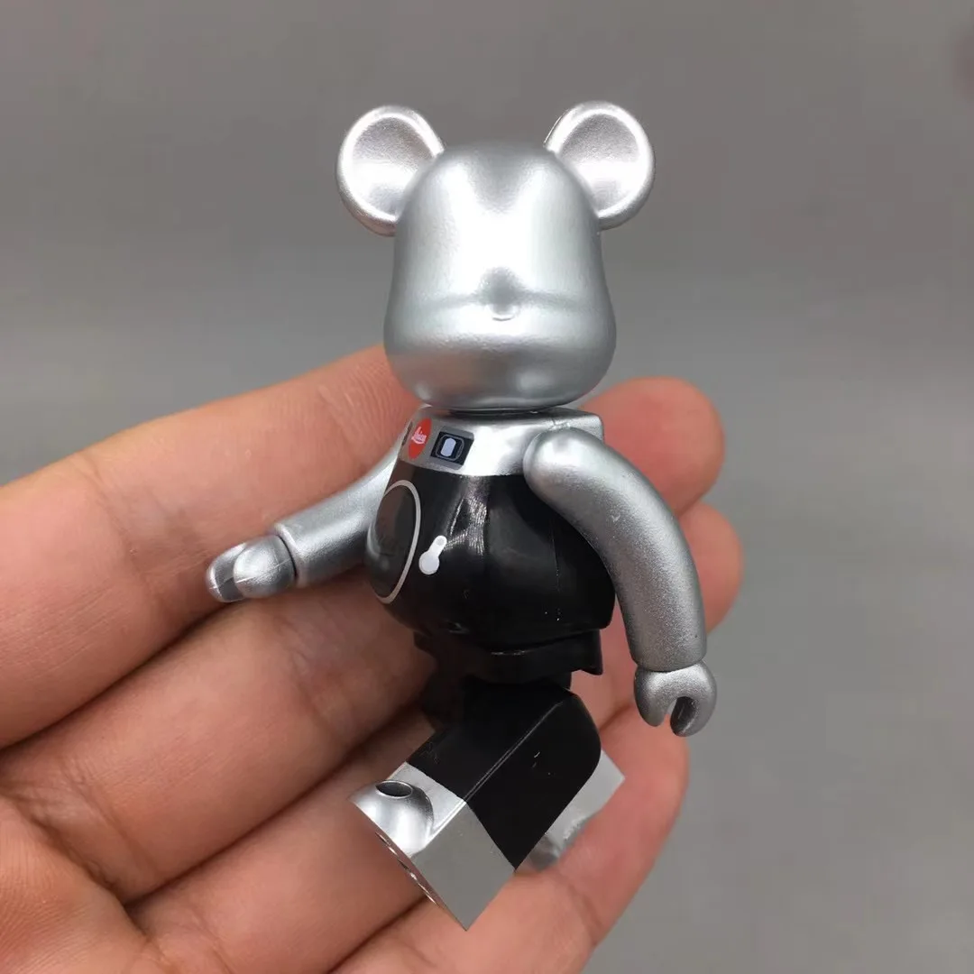 Bearbrick 100% Action Figures Candy Color Block Bear PVC Model Leica Camera Figures DIY Paint Dolls Kids Toys