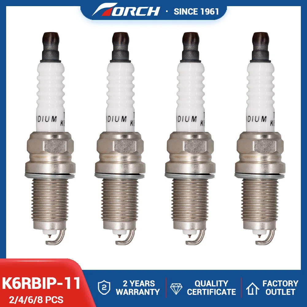 

2-8PCS Иридиевая свеча зажигания TORCH K6RBIP-11 Замена для свечи DENSO KJ20DR-M11 SKJ20DR-M11 SKJ20DR-M11S HONDA 12290-PNE-0030