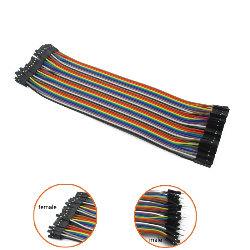 40pcs Dupont Line 10cm 20CM Copper Wire Male Male to Female Female Jumper Wire Dupont Cable 10 colors for DIY KIT RC toys