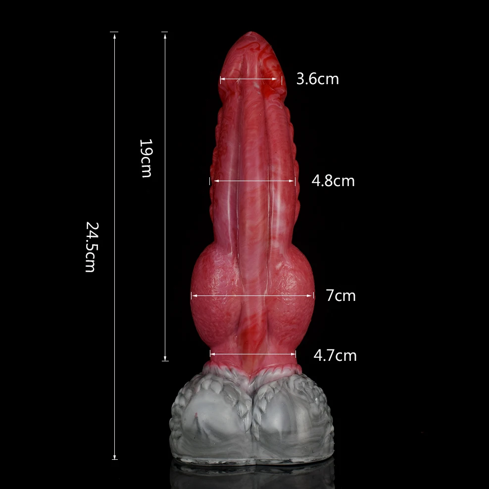 FAAK New Dragon Dildo Gory Meat Color Large Knot Dog Penis Curve Silicone Anal Plug G-spot Stimulate Femal Masturbator Sex Toy