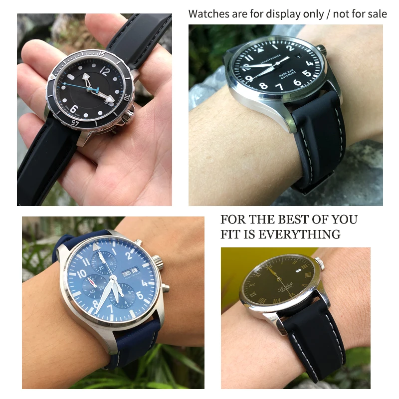 20mm 18/19mm 21/22mm 23/24mm Rubber Silicone Waterproof Watch Band Fit For Omega Seamaster IWC Pilot Seiko SKX 007 Citizen Strap