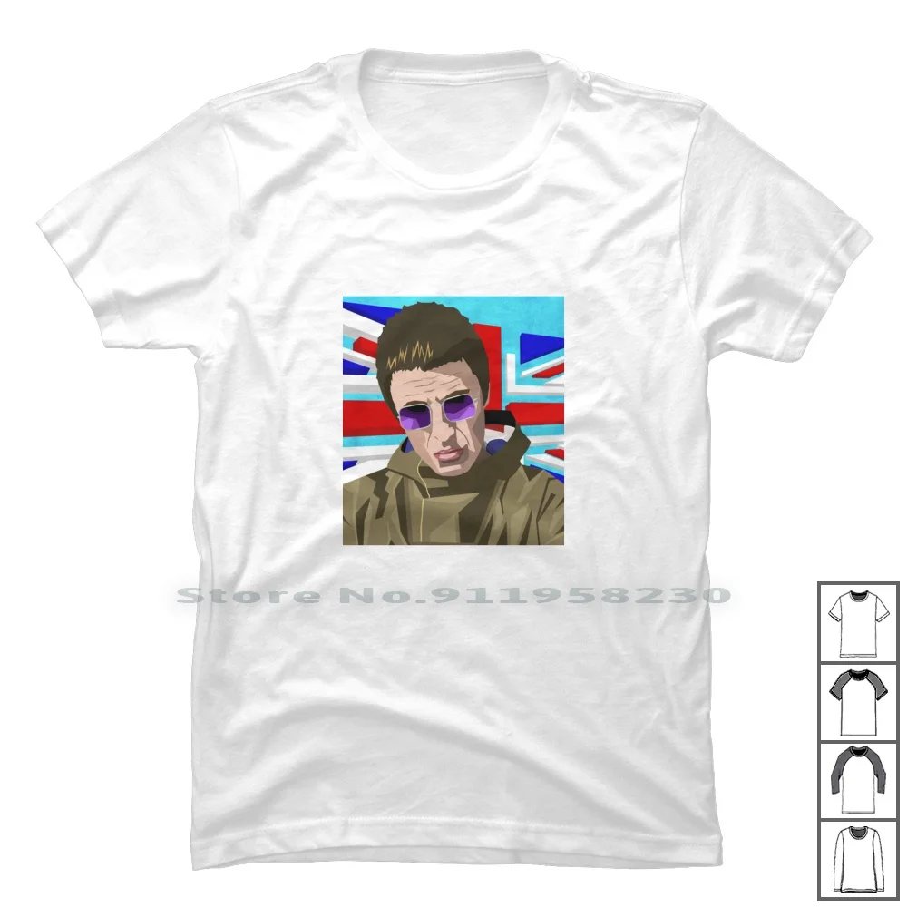 Liam Gallagher Pop T Shirt 100% Cotton Liam Pop Lia Gal Op Am