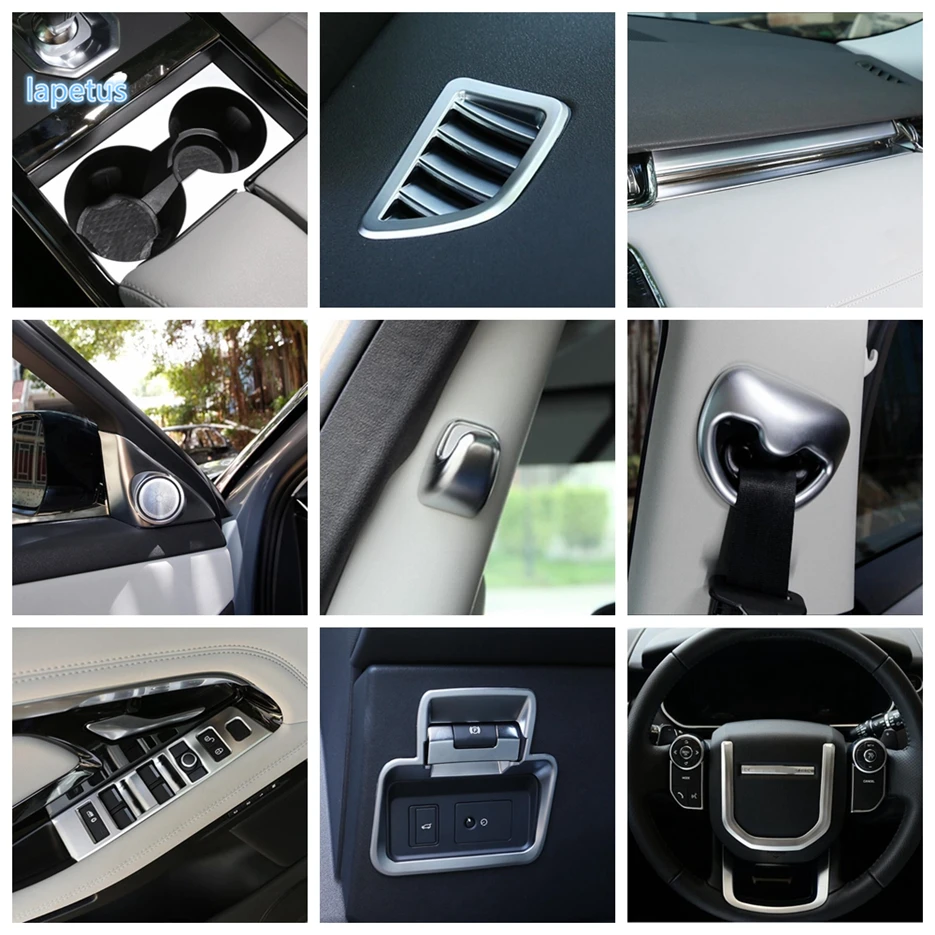 

Lapetus Matte Interior Refit Kit Water Cup Holder / AC / Safety Buckle Belt Cover Trim For Range Rover Evoque L551 2020 - 2022