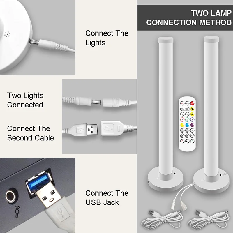 360 Degree RGB LED Night Light APP Remote Control Desk Lamp Rhythm Atmosphere Lamp Sound Pickup Party Room Decoration Table Lamp