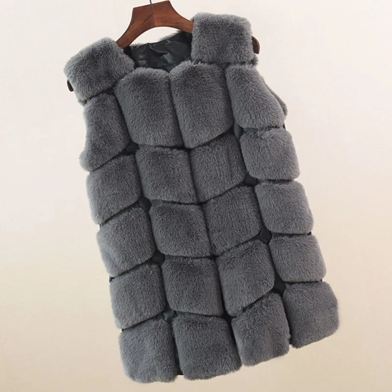 

Autumn winter women new fashion faux fur vest female imitation rabbit fur grass coat female waistcoat