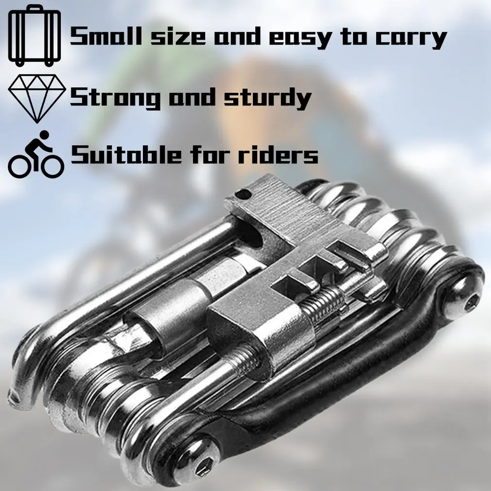 11-in-1 Bicycle Tools Sets Bike Multi Repair Kit Hex Spoke Wrench Screwdriver Carbon Steel Multifunctional Folding Multitools