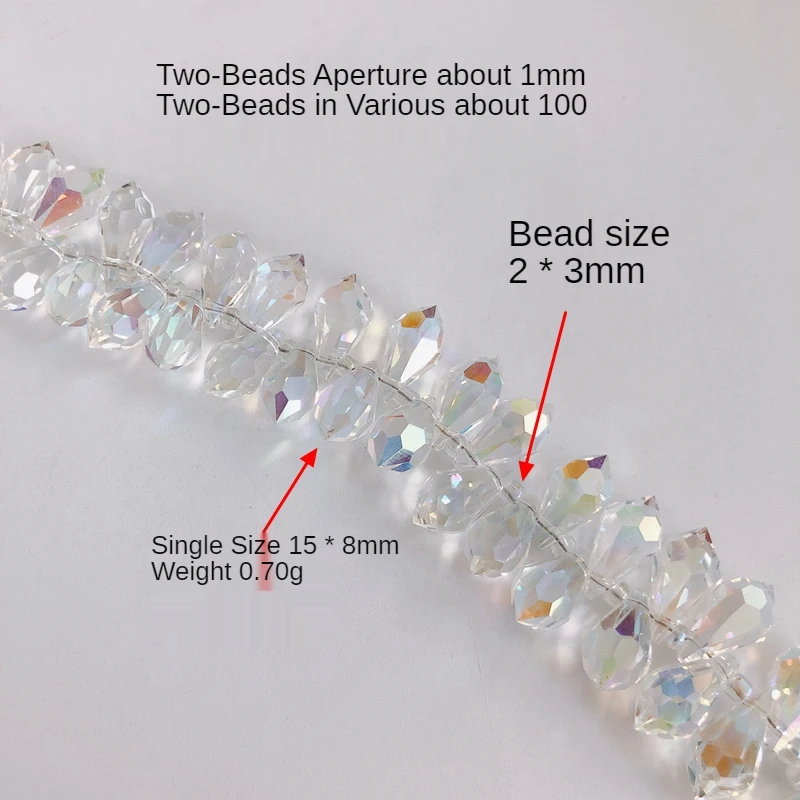 DIY Jewelry Accessories Symphony Transparent White Crystal Columnar Glass Loose Beads Material (1 Pack Sale)