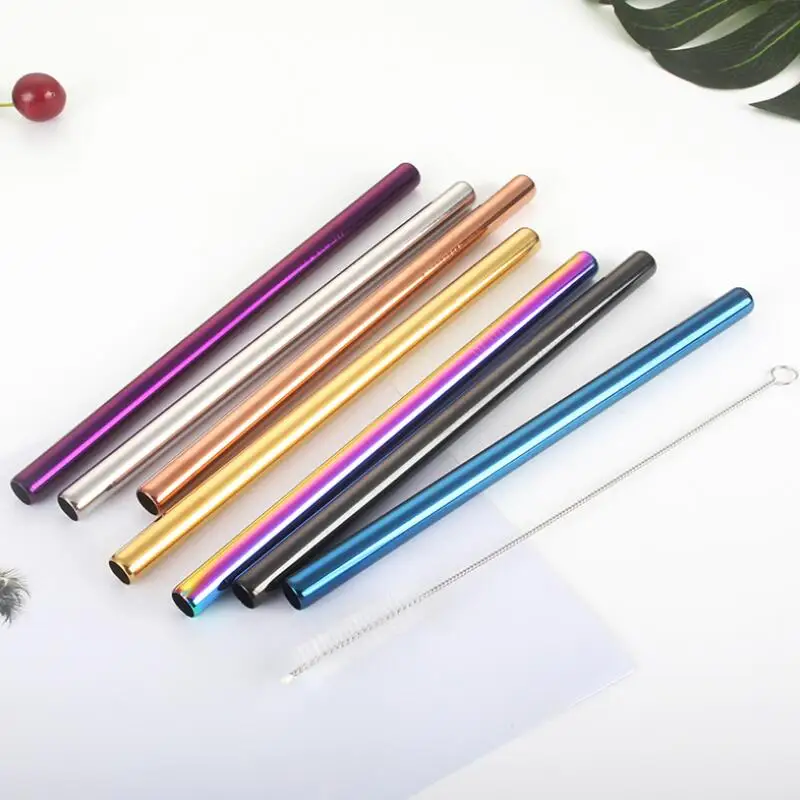 

Bubble Tea Milk Shake Pearl Milk Tea Drinking Straw 12mm*8.5inch/215mm Colorful Stainless Steel Straws LX8168