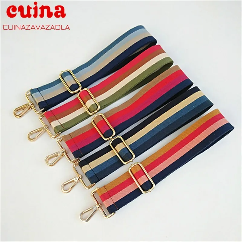 New Fashion Colored Belt Bag Strap Accessories For Women Rainbow Adjustable Shoulder Hanger Handbag Straps Decorative Chain Bag