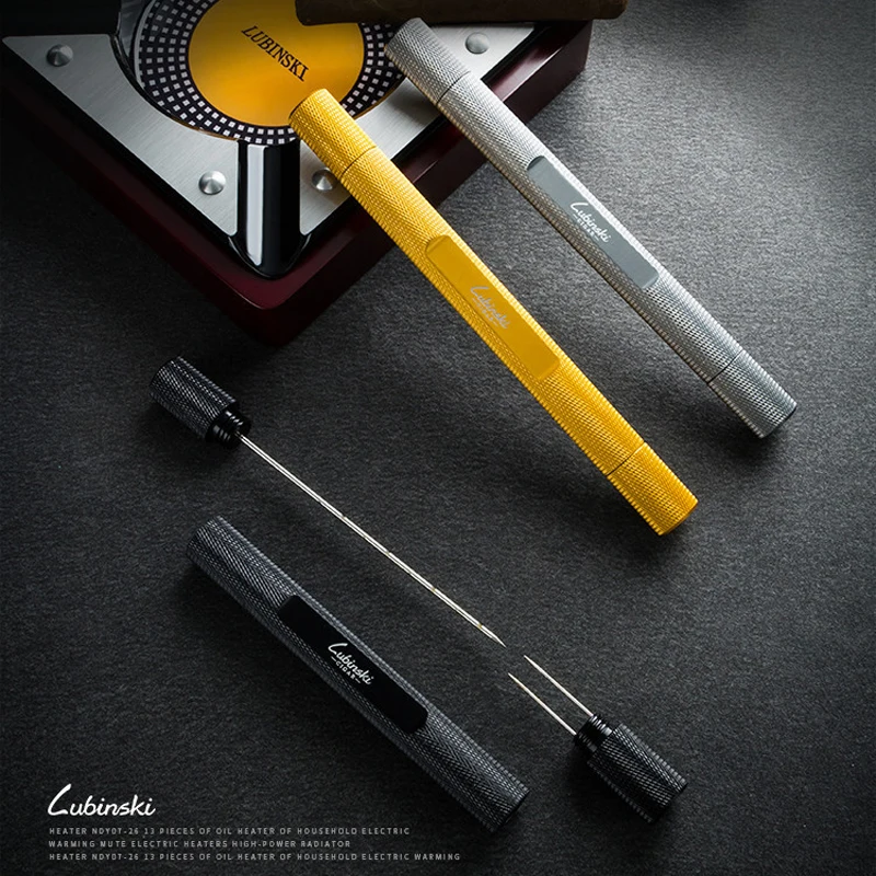 

LUBINSKI Multifunctional Finish Cigar Holder With Cigar Needle & Ash Holder With Gift Box New Arrival