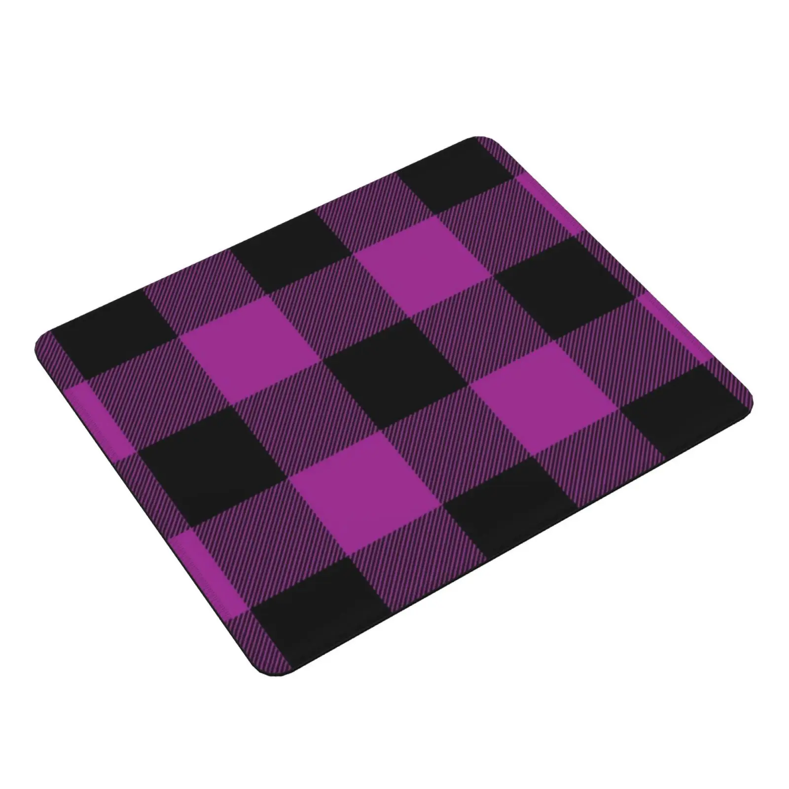 Purple & ; Black Plaid Cloth Face Mouse Pad DIY Print Quarantine Face Inhale Breath Oxygen