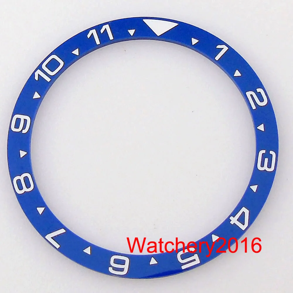 Flat 38mm*31.5mm Ceramic Watch Bezel Ring Blue Red Green Black Insert fit SKX007 GMT Watch