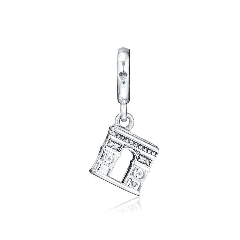 

Triumphal Arch Notre Dame Charm Sterling Silver Jewelry Fits Original Charms Bracelets Woman DIY Beads For Jewelry Making