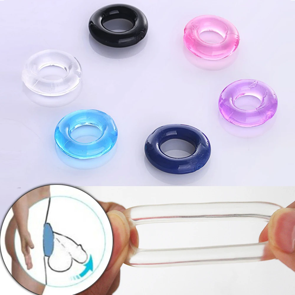 1/6pcs Gay Silicone Thongs Men\'s See-through Panties Sex Delay Ring Men Sexy Transparent High Elastic Thong G-strings Ring SM