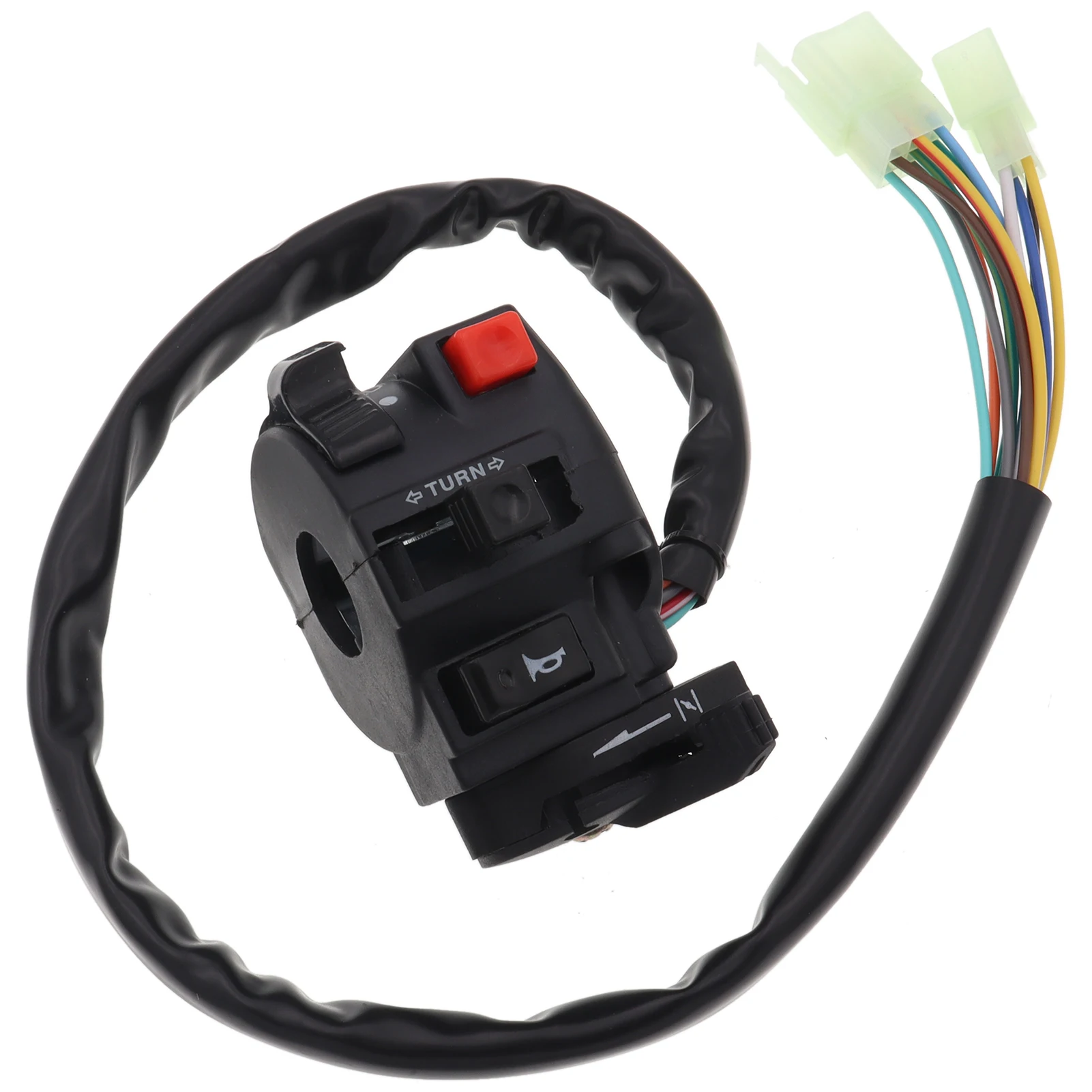 Motorcycle Light Hi-Lo Beam Kill Electric Start Turn Horn 5-Function Switch with Choke Lever for ATV Quad 4 Wheeler