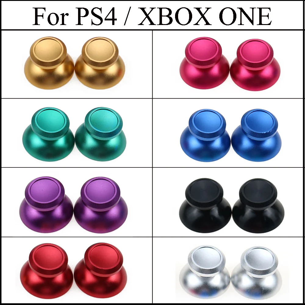 2pcs Aluminum Metal Analog Joystick thumb Stick grip Cap Gamepad Repair Part for PS4 PS4 Slim Pro DS4 XBOX ONE Controller