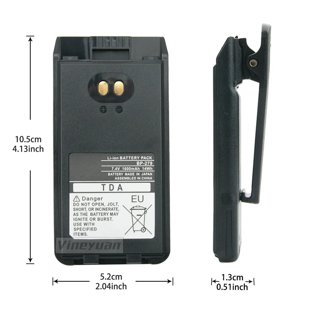 2 uds BP-279 batería de iones de litio de repuesto para Radios ICOM IC-F1000 IC-F1000D IC-F1000S IC-F2000 IC-F2000D IC-F2000S IC-A16 IC-A16S