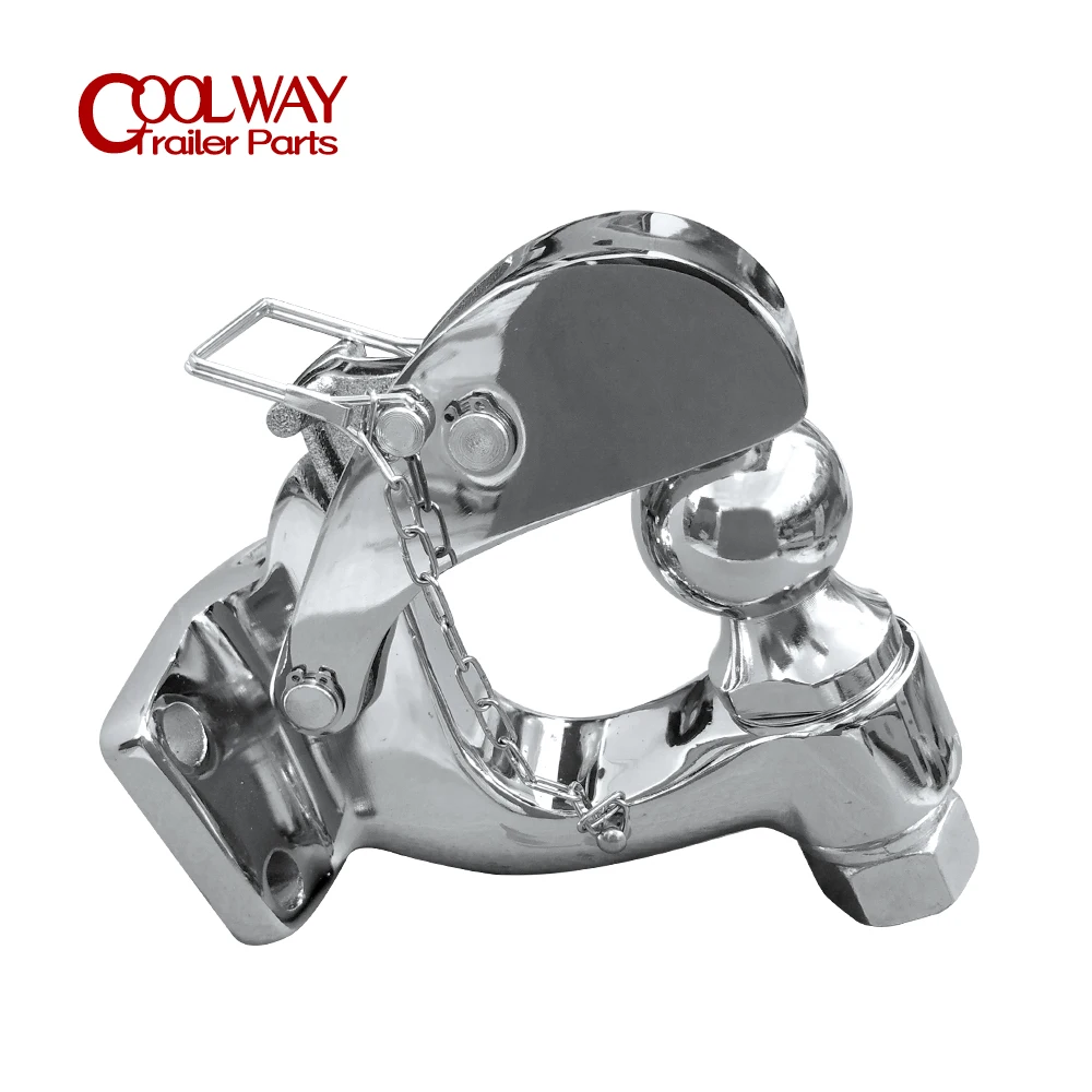 Pintle Hook Chrome Hitch With 50mm/2 Inch Ball Towing Heavy Duty 5 TON Car Towbar RV Parts Camper Caravan Motorhome Accessories