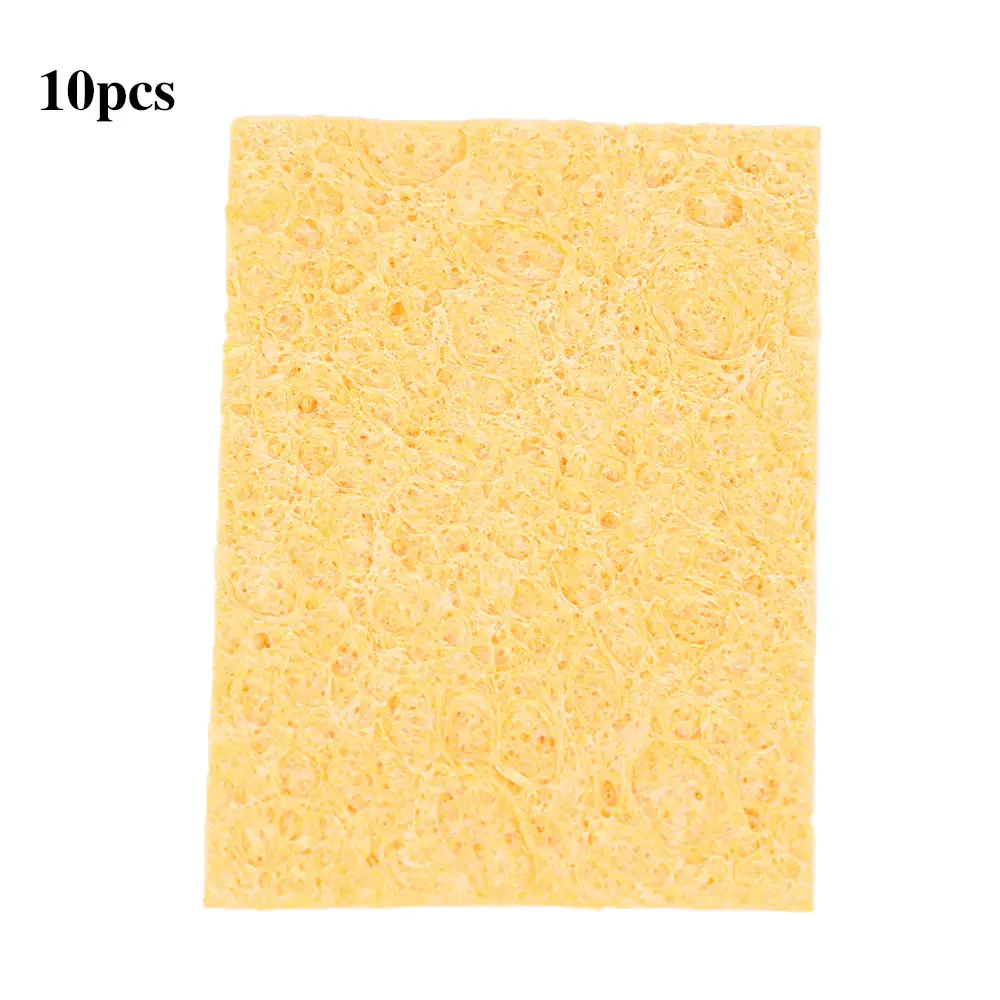 10pc High Temperature Enduring Condense Electric Solder Welding Soldering Iron TIp Cleaning Sponge Yellow Clean Tool