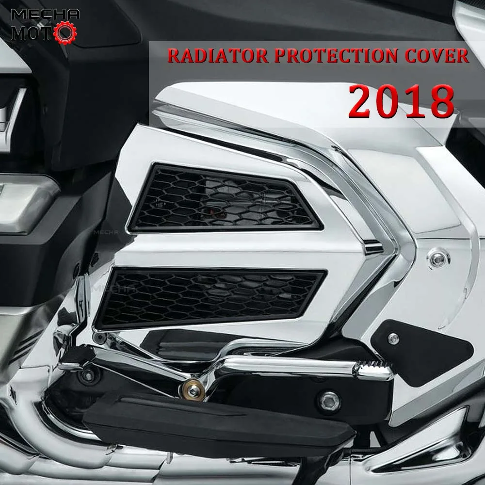 

For Honda Gold Wing GL1800 GL 1800 F6B F6 Radiator Panel Cover Side Grille Guard Motorcycle Cap Chrome or black Protector Cover