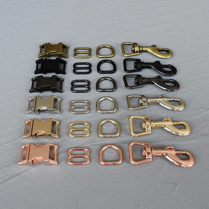 

50 Sets 15mm/20mm/25mm Metal Belt Straps Adjust Slider Release Buckle D Ring Webbing For Pet Dog Collar Leash DIY Accessories