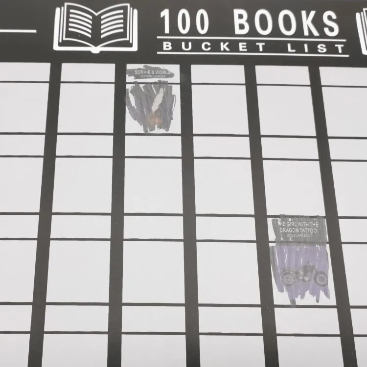 100 BÜCHER -- Scratch OFF EIMER LISTE poster