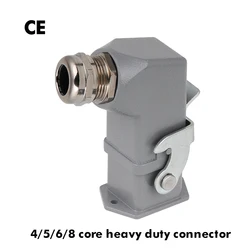 Heavy Load Connector HDC HA 4 5 6 8 Pin Heavy Duty Connector 10A Rectangle Aviation Plug Socket Waterproof Male Heavy Duty