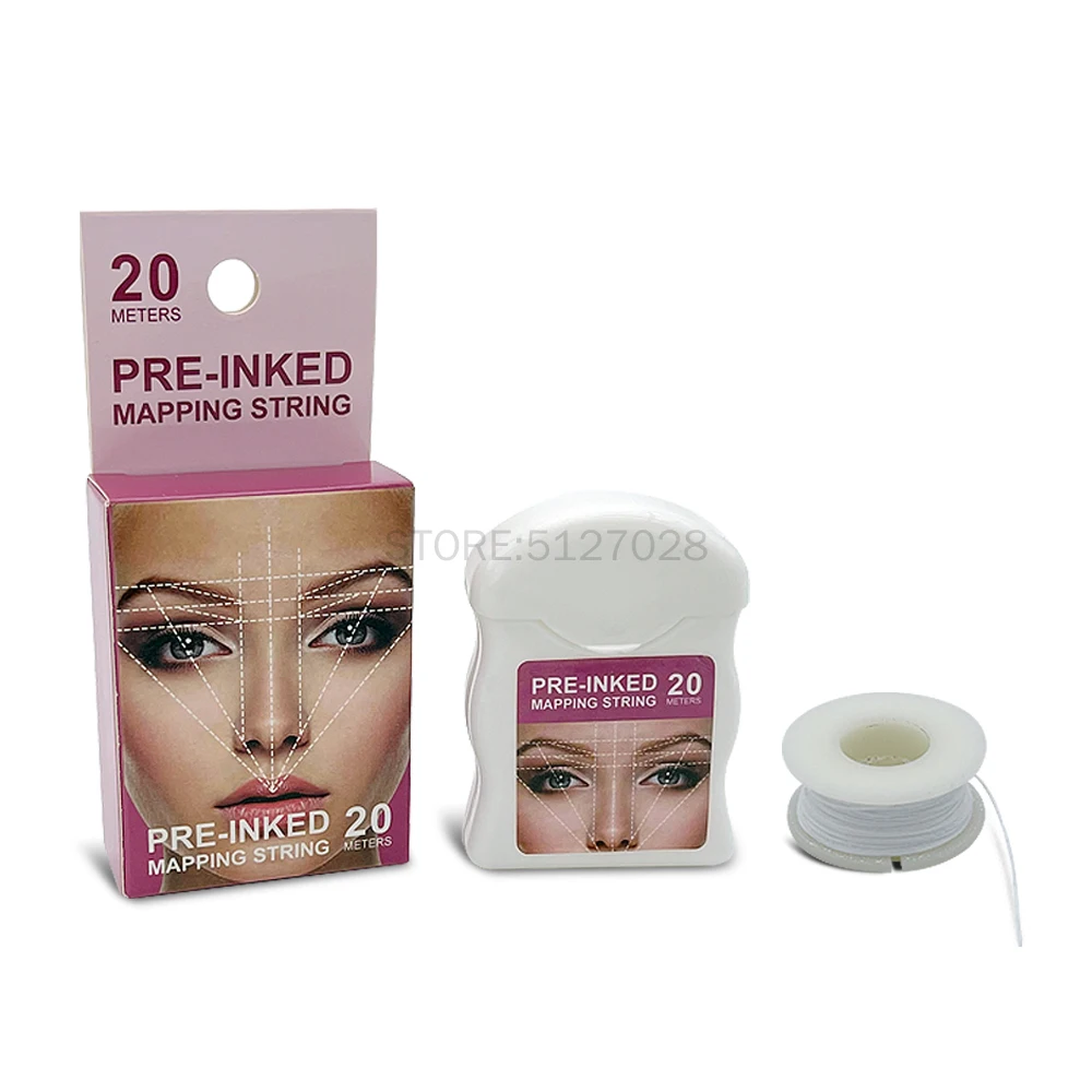 20 Meters Microblading Mapping String Pre-Inked Eyebrow Marker Thread Tattoo Brows Point White Location Line Beauty Tools