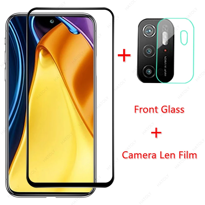 

Glass for Xiaomi Poco M3 Pro Tempered Glass for Xiaomi Poco M3 Pro 5G X3 NFC F3 Glass Film Screen Protector HD Camera Len Film