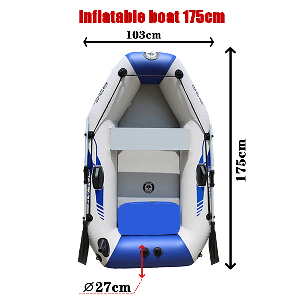 

Solar Marine Single PVC Air Floor Fishing Boat 175CM Inflatable Kayak Wear-resistant Canoe with Boat Accessories For Sale