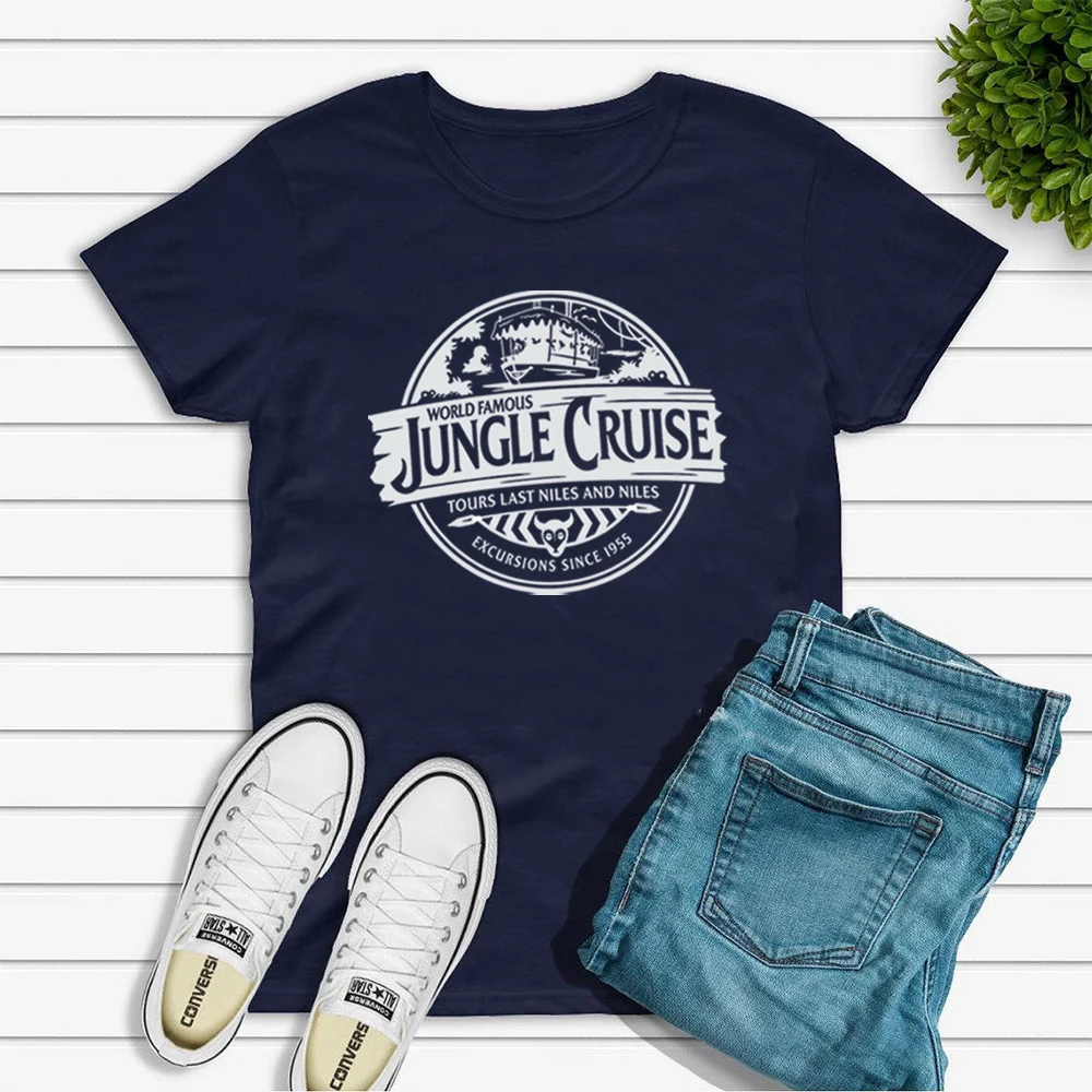 Jungle Cruise Shirt Unisex WDW Shirt Vintage Sailor Shirt Boat Graphic Tees Women Fashion Summer Causal Short Sleeved Tops