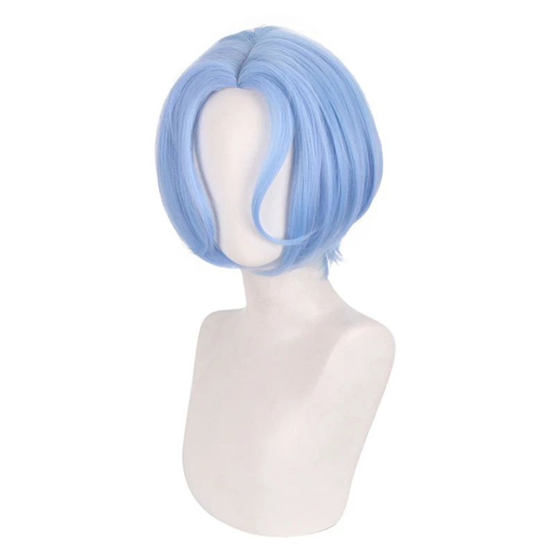 Cos Gift 35cm Anime SK8 the Infinity Langa Hasegawa Wig Cosplay Wigs Playing Light Blue Hair Hair Halloween 1:1 Wigs Cap