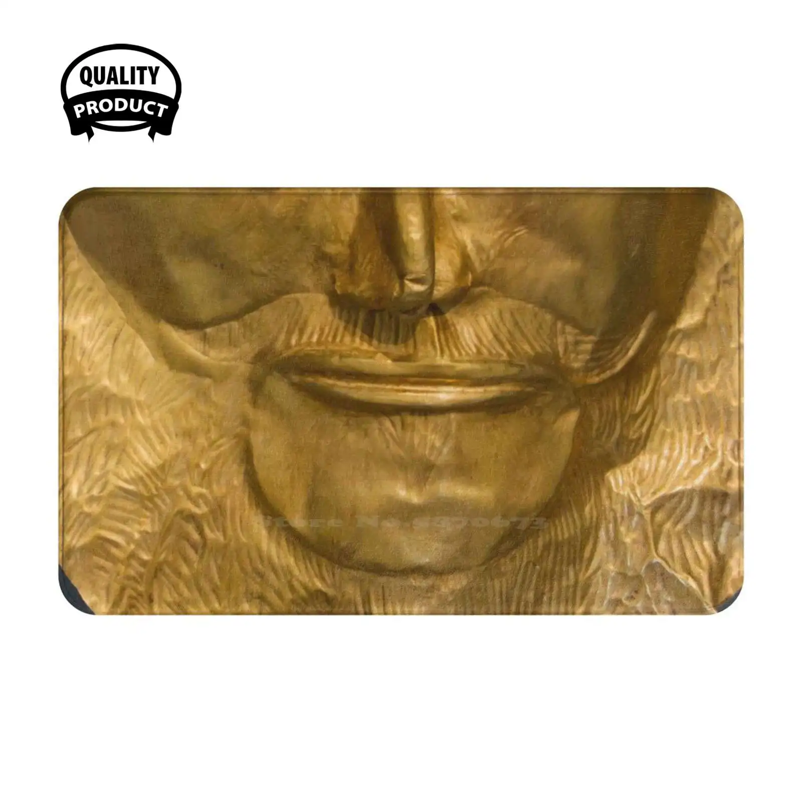 Nose And Mouth Of “Agamemnon” Soft Cushion Home Carpet Door Mat Car Rug Ancient Greek Ancient Greece Mycenaean Archaeology