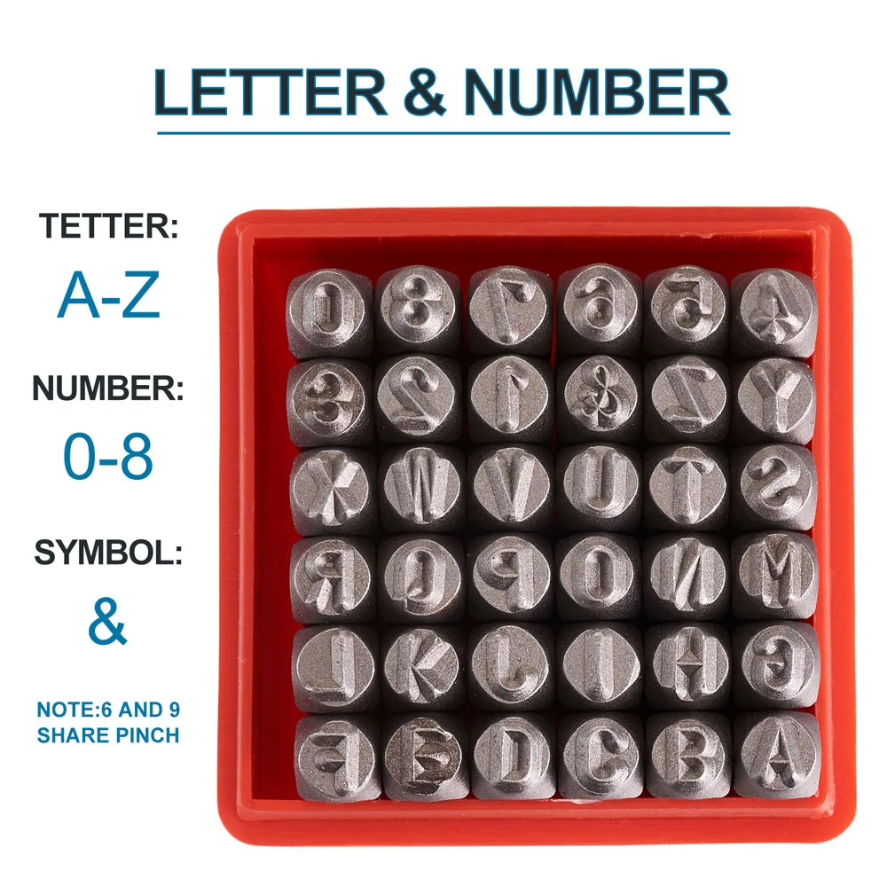 36pcs Metal Iron Seal Stamps Letter Alphabet Digital Number Symbol Seal Chapter Combination For DIY Jewelry Tags Pendants Seal