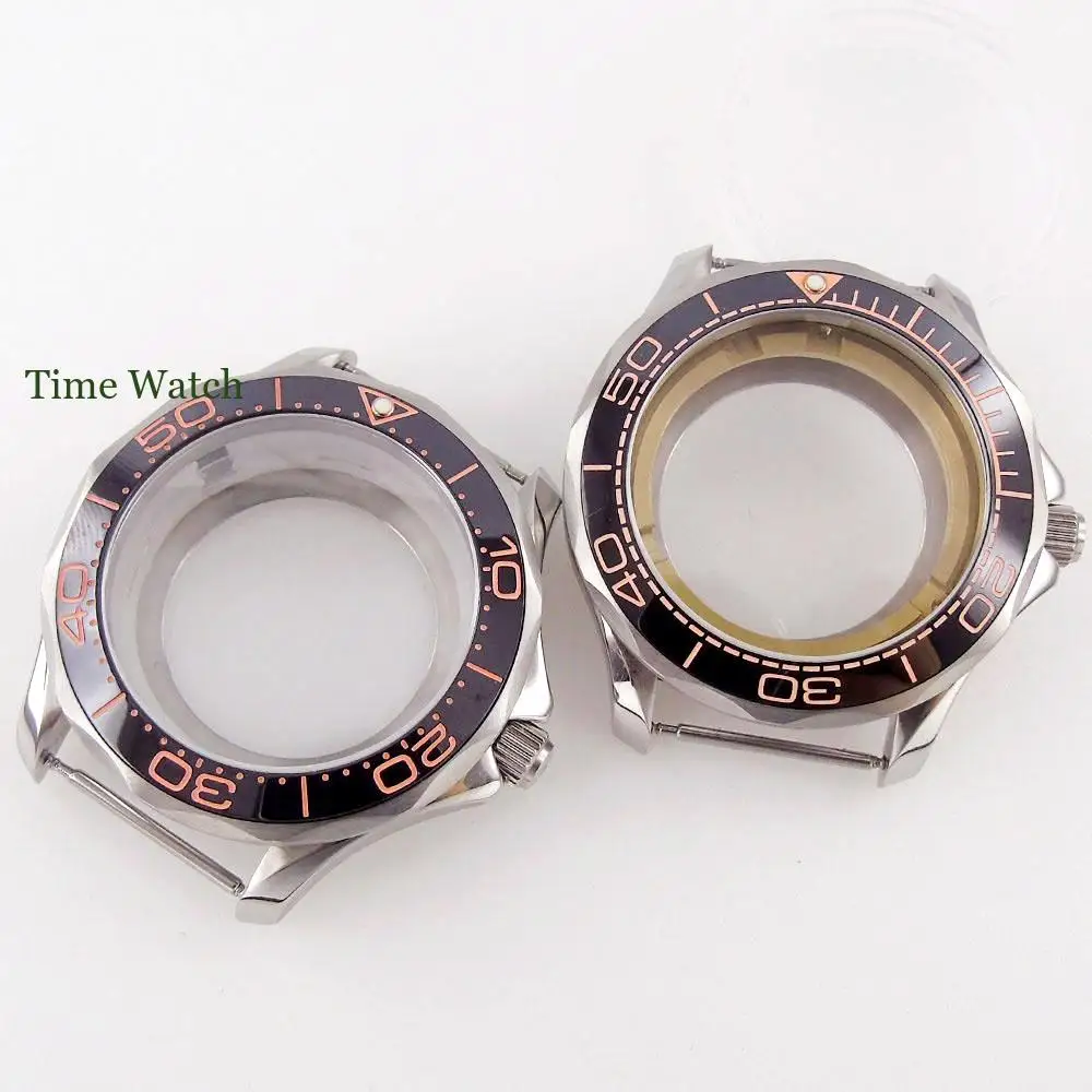 

41mm Sapphire Crystal Watch Case for NH35 NH36 Miyota8215 821A ETA2836 DG2813 Movement Ceramic Insert Visible Case Back