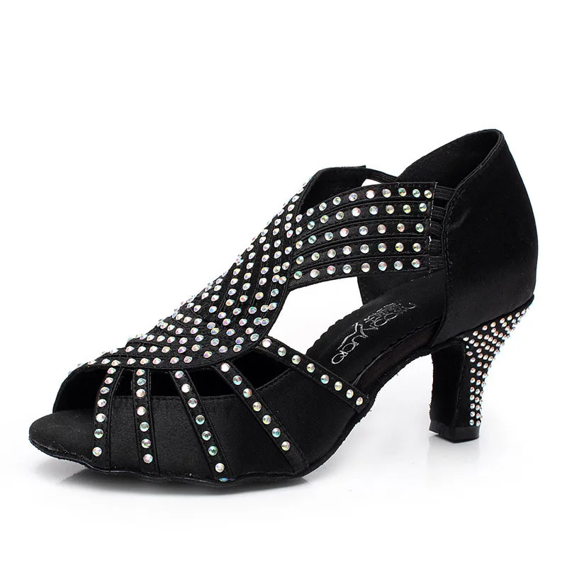 Zapatos de baile con tacón para mujer, zapatos de baile de salón para mujer, zapatos de baile latino profesional, 5cm, 7cm, 8,5 cm, superventas